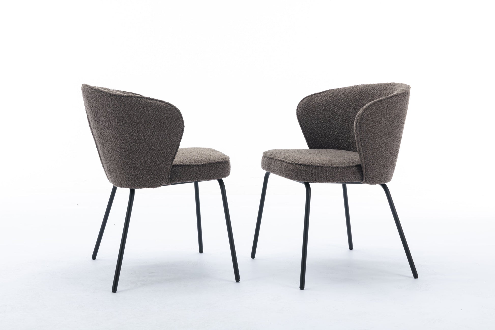 Retro Minimalist Modern Boucle Fabric Dining Chairs