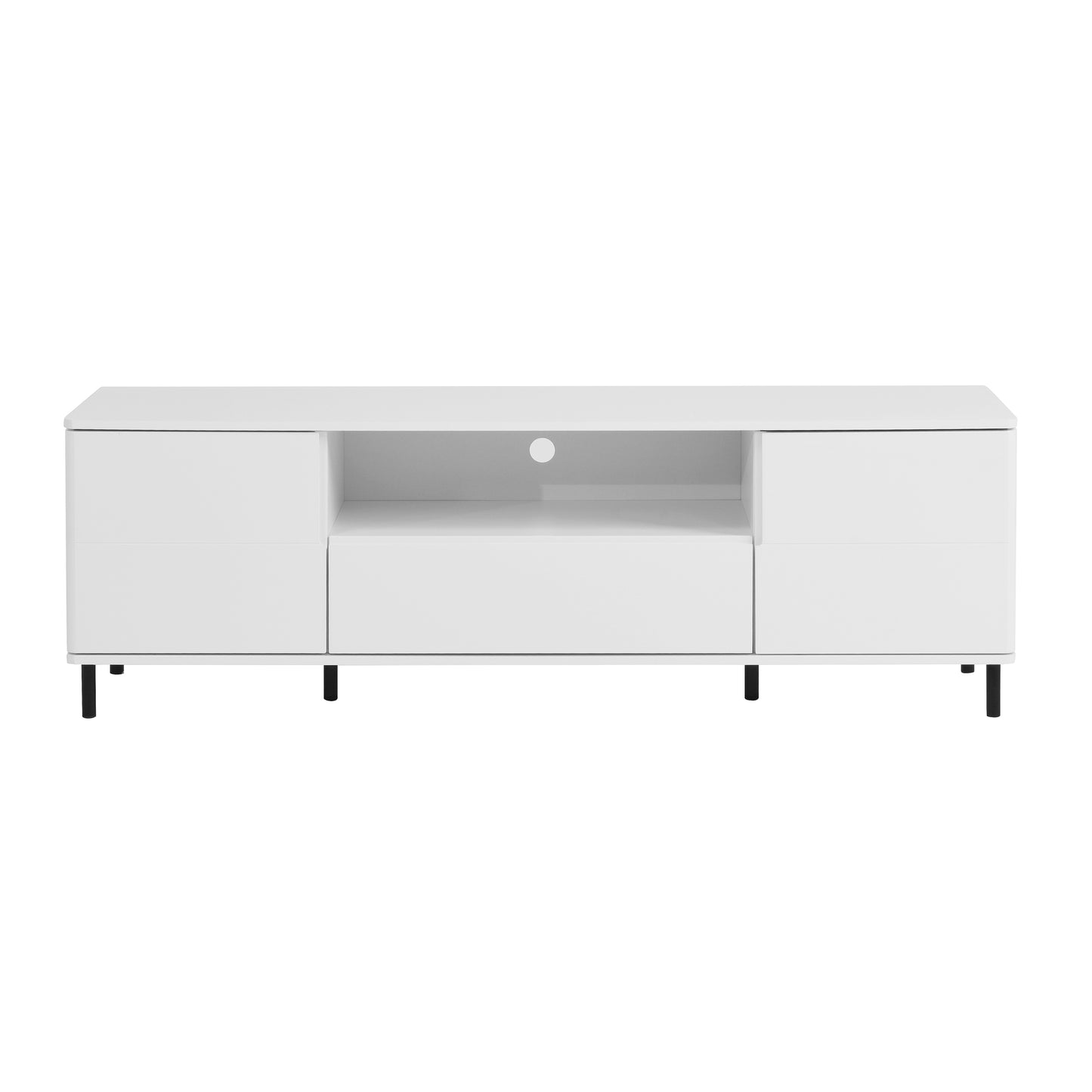 Modern TV Console, TV Stand, Entertainment Center with Storage Shelves,TV Cabinet for Living Room, Bedroom, Cloud White 63x15.74x19.68 inch