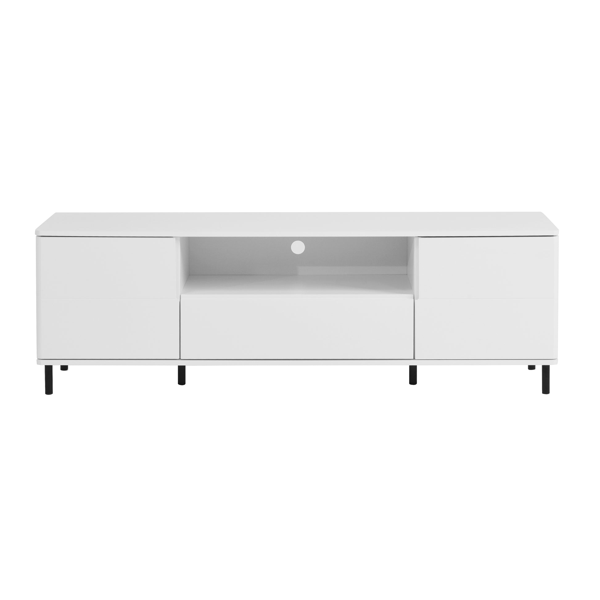 Modern TV Console, TV Stand, Entertainment Center with Storage Shelves,TV Cabinet for Living Room, Bedroom, Cloud White 63x15.74x19.68 inch