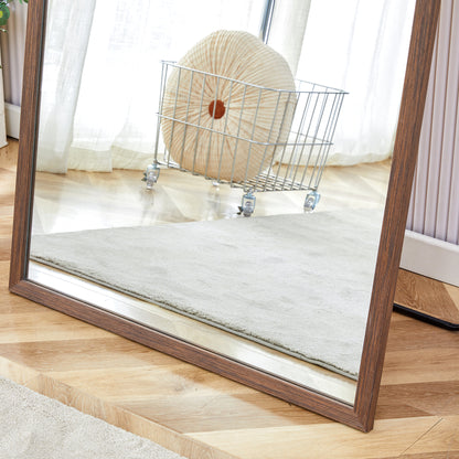 Fourth generation solid wood frame full-length mirror, dressing mirror, bedroom porch, decorative mirror, clothing store, floor standing large mirror, wall mounted. 71 "* 31.5"