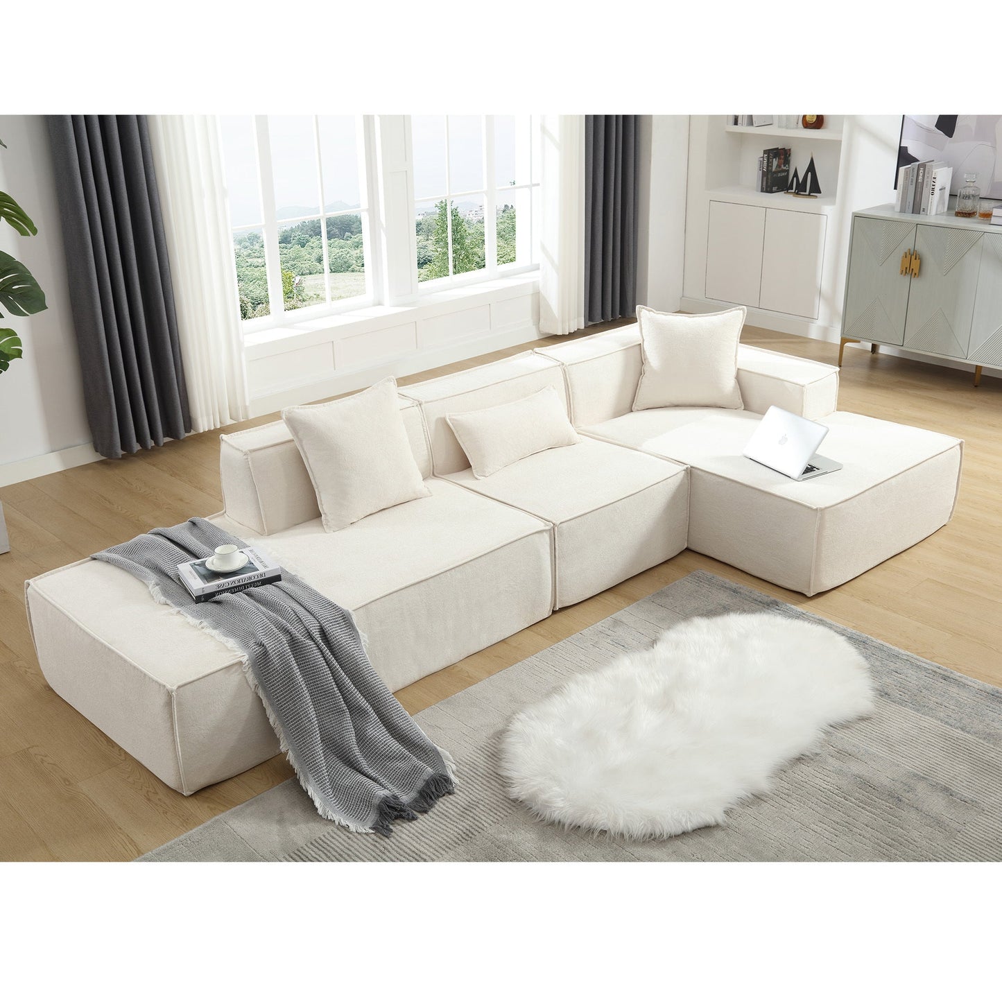 Modular Cloud Sofa Sectional, Free Combination, L-shaped