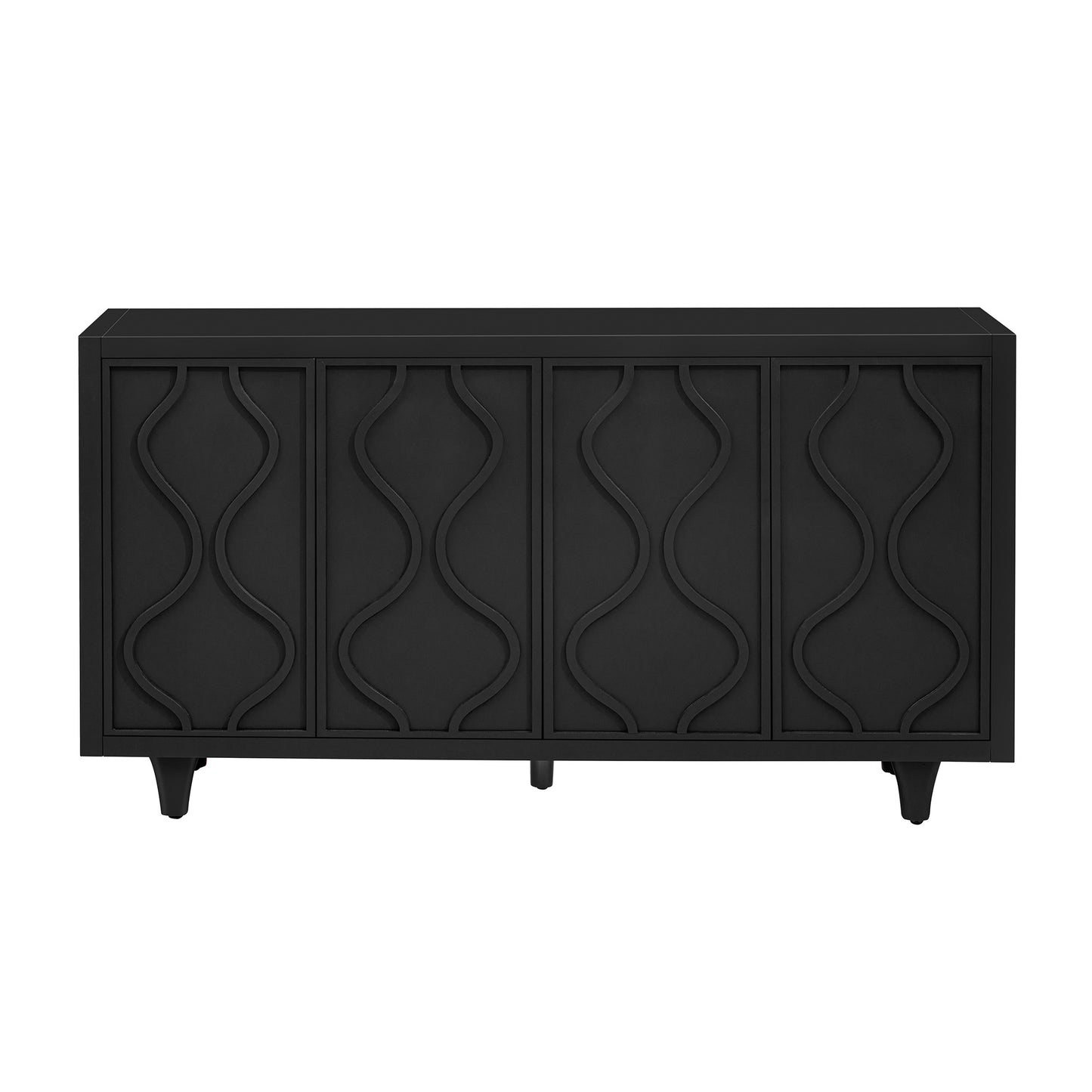 U_STYLE Stylish Storage Cabinet Sideboard Wooden Cabinet with Embossed Curved Doors,Suitable for Living Rooms, Entrance and Study Rooms