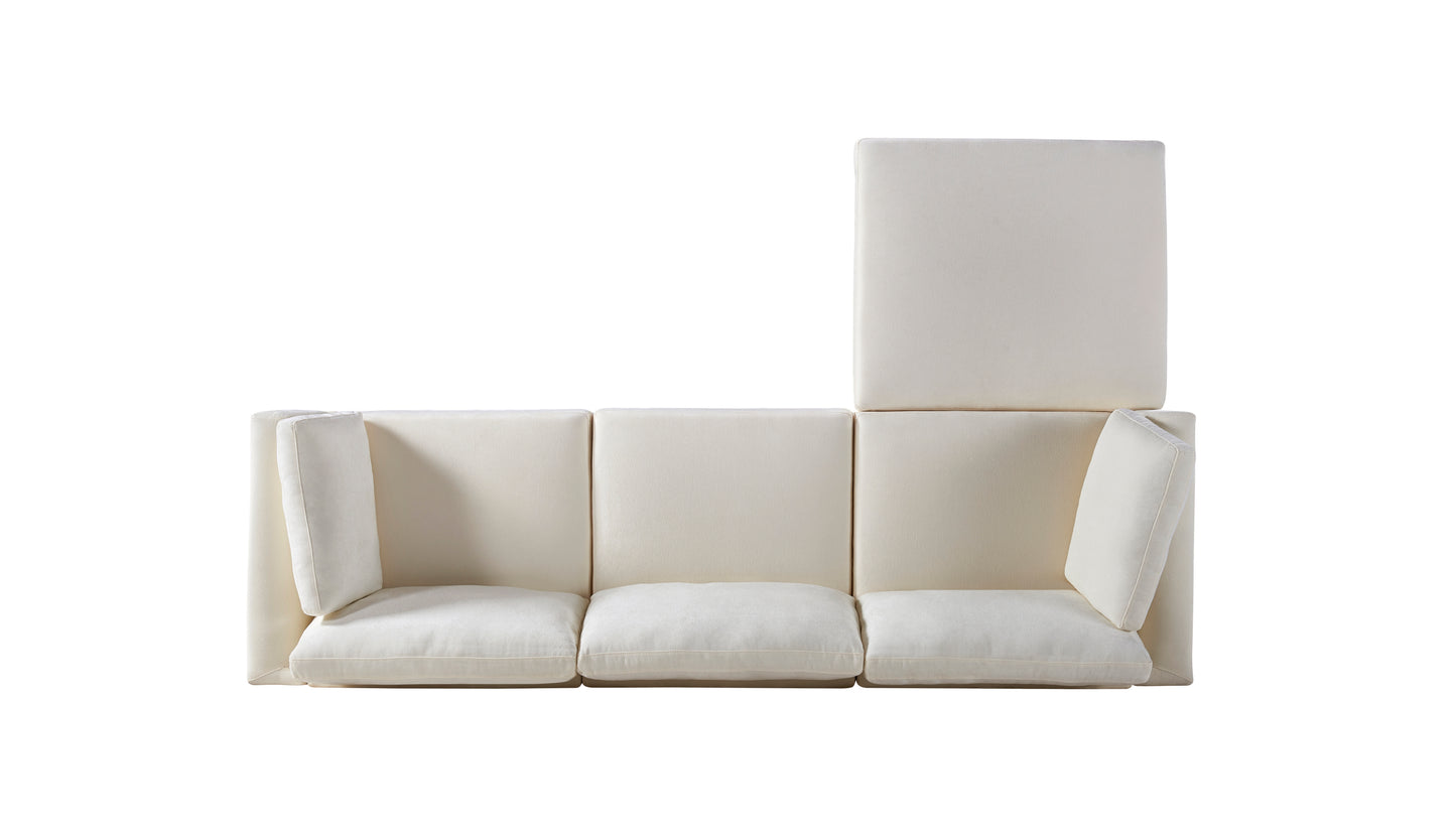 modular sofa whitechenille fabric,  simple and grand, the seat and back is very soft. this is also a KNOCK DOWN sofa