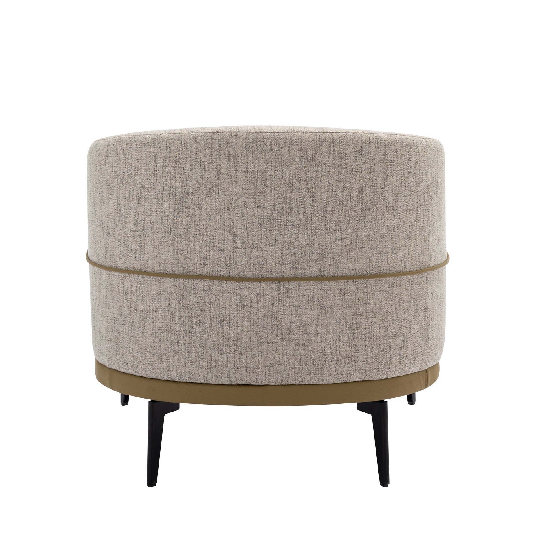 Modern Two-tone Barrel Fabric Chair, Upholstered Round Armchair for Living Room Bedroom Reading Room, Mustard Green