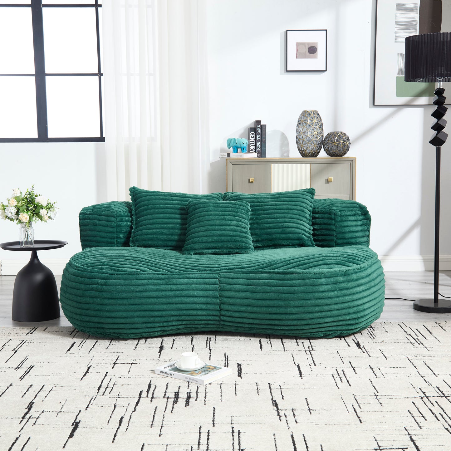 COOLMORE Bean Bag sofa Lazy Sofa Durable Comfort Lounger High Back Bean Bag Chair Couch for Adults and Kids, Indoor & Outdoor, Accent Floor Soft Lounge Chair (Emerald)