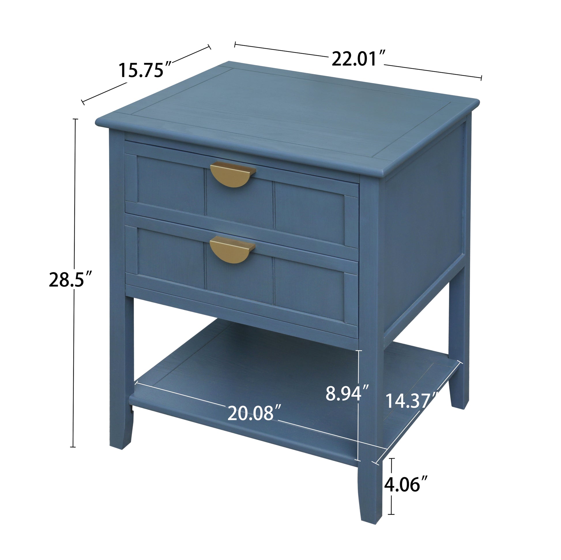 2 Drawer Side table,American style, End table,Suitable for bedroom, living room, study