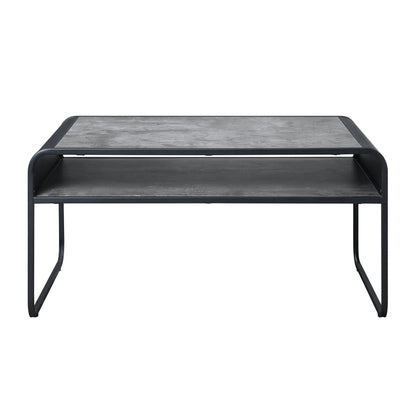 Concrete Grey and Black 1-shelf Coffee Table