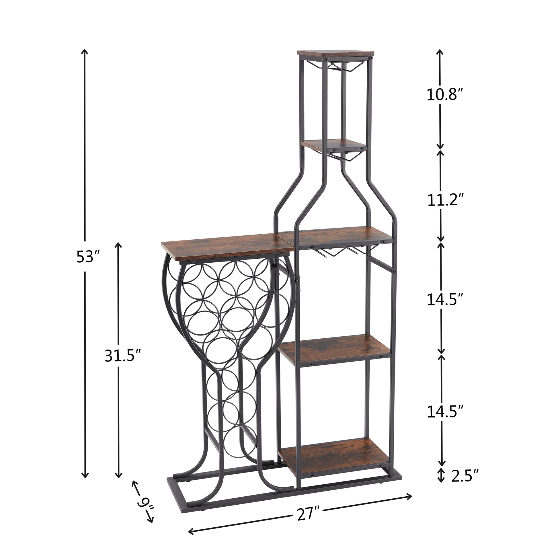 Wayman Wine Bottle Wine Bakers Rack