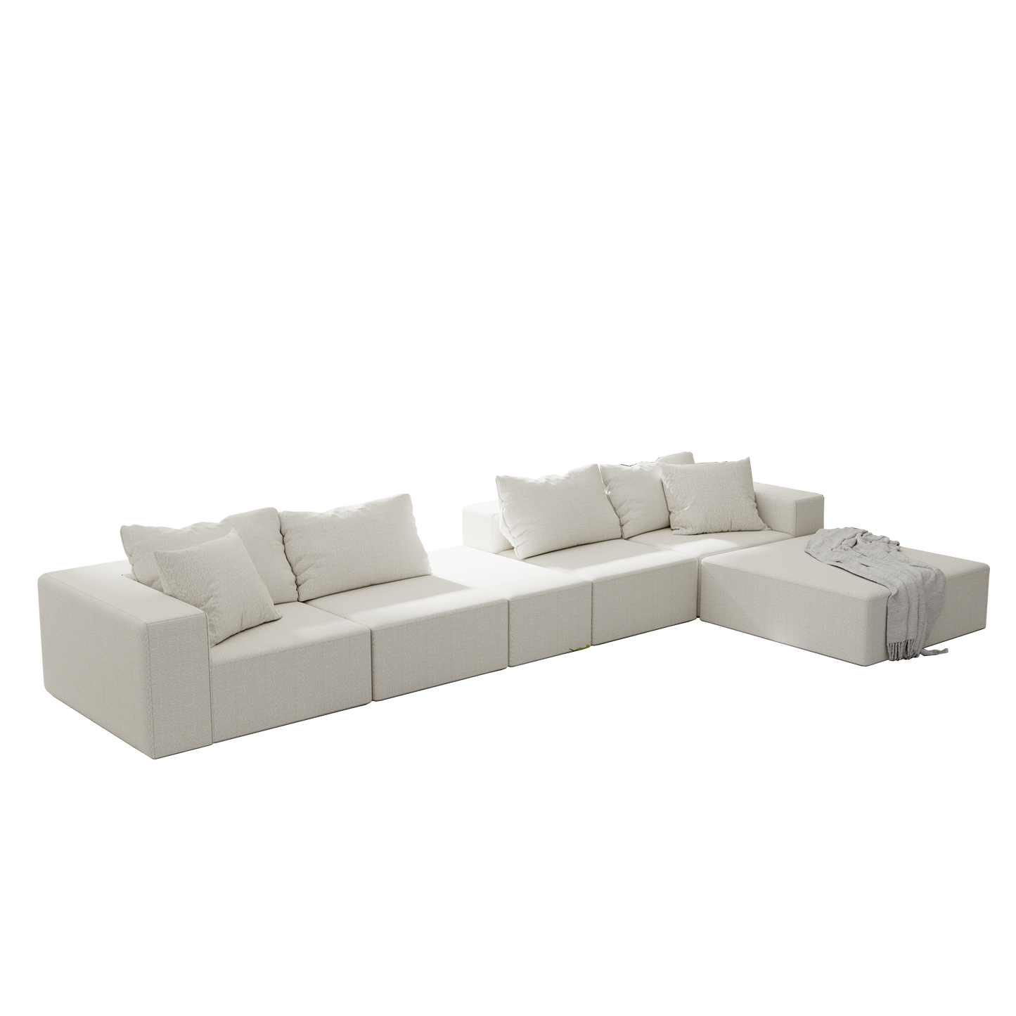 Modern Upholstered Sectional Sofa Couch Set,Modular 132" L Shaped Sectional Living Room Sofa Set With 6 Pillows,Free Combination Sofa Couch for Living Room,Bedroom