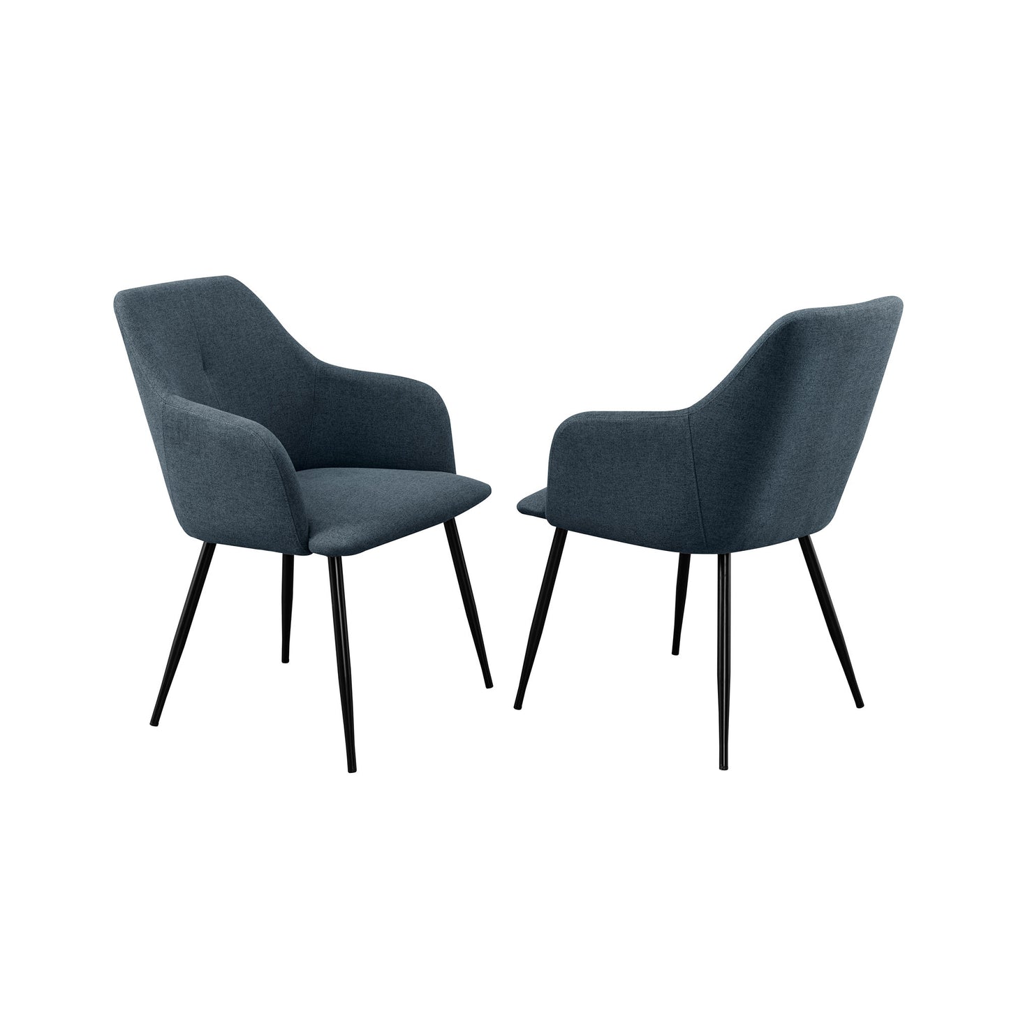 Contemporary Upholstered Woven Fabric Dining Chairs – Indigo Blue