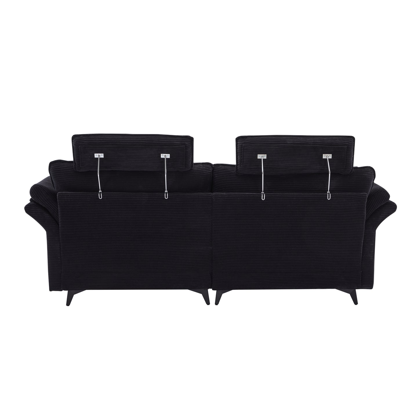 [VIDEO/New] Deep Seat Sectional Sofa, Comfortable Cloud Sofa with Ottomans, loveseat Sofa, 85.8''Modern Corduroy Upholstered Sectional Sofa for Living Room, Apartment, Studio, Office (Black).