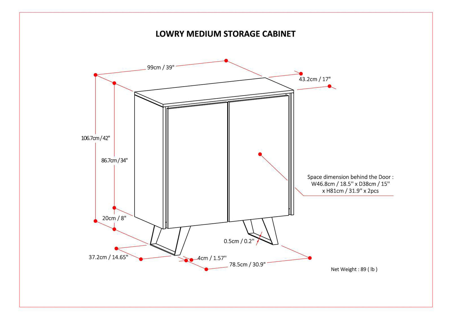 Lowry - Medium Storage Cabinet - Walnut Veneer