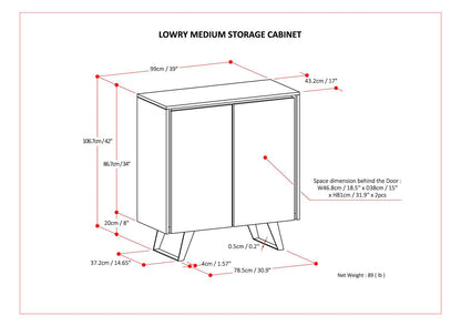 Lowry - Medium Storage Cabinet - Walnut Veneer