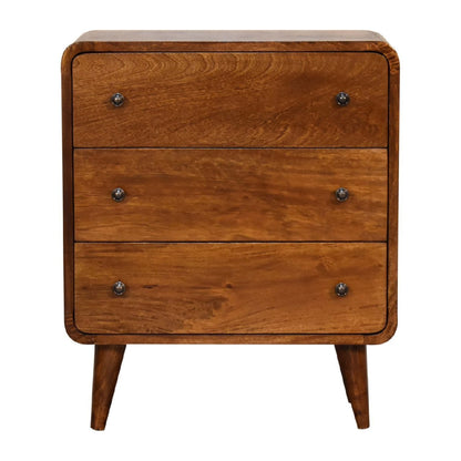 Artisan Furniture Solid Wood Mini Curved Chestnut Chest