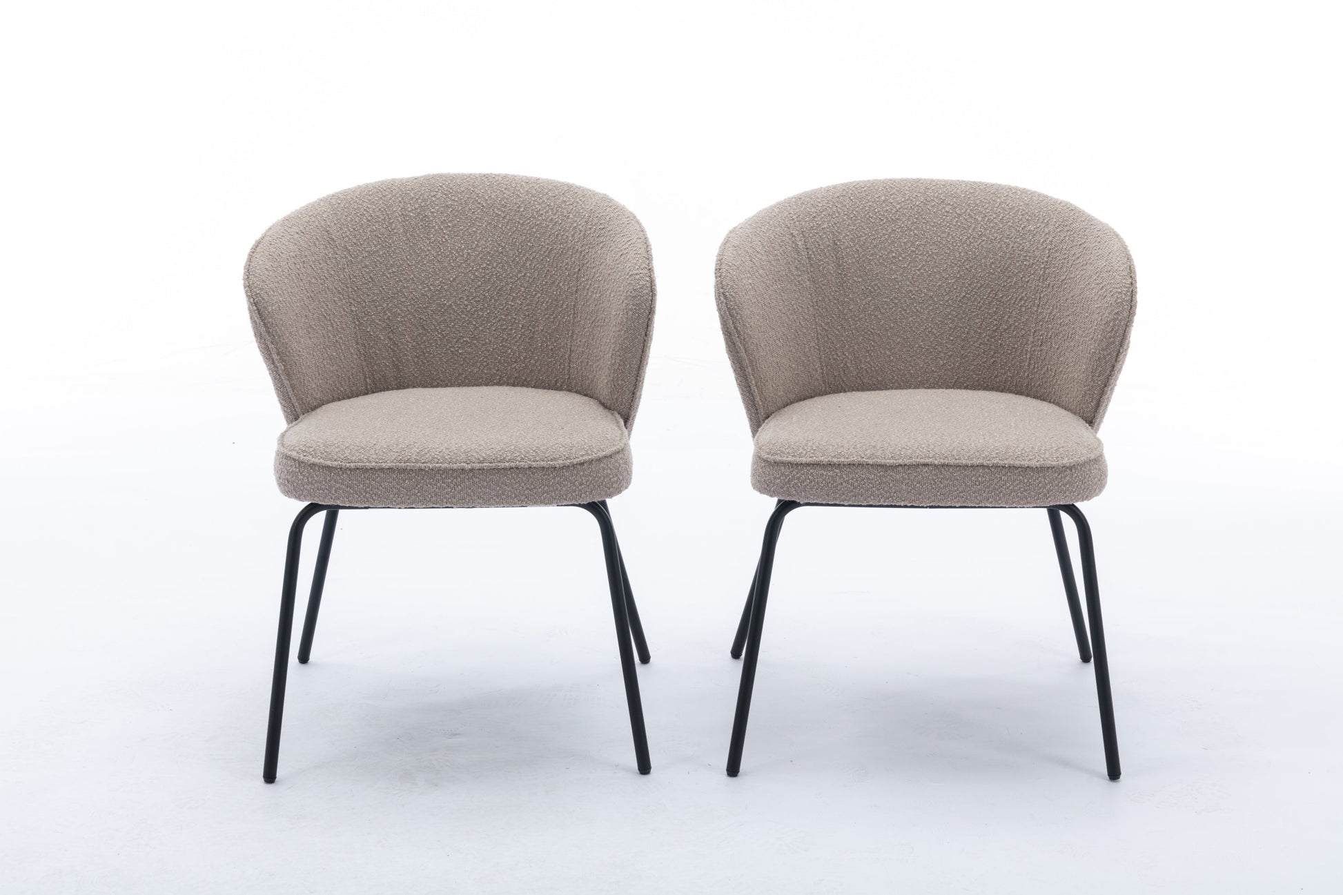 Retro Minimalist Modern Boucle Fabric Dining Chairs