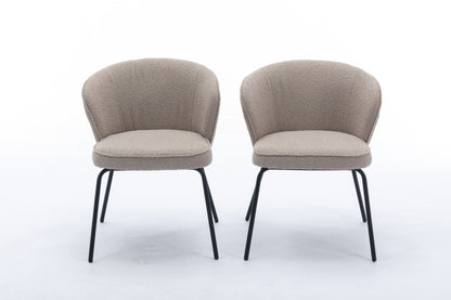 Retro Minimalist Modern Boucle Fabric Dining Chairs