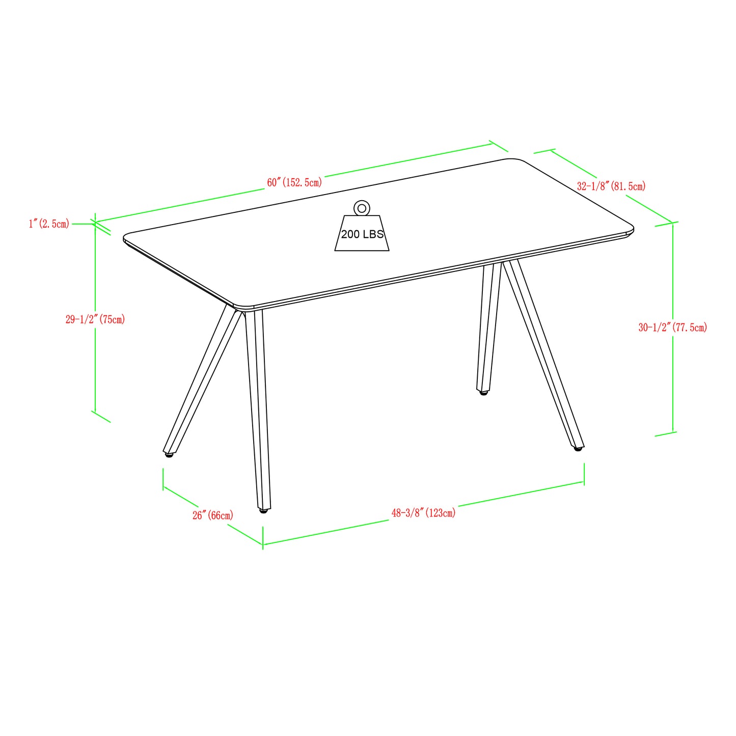 Contemporary V-Leg Veneer Dining Table – Dark Walnut