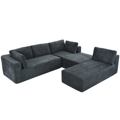 U_Style Modern Large Modular Sectional Sofa for Living Room, Bedroom, Salon, 3 Piece Free Combination