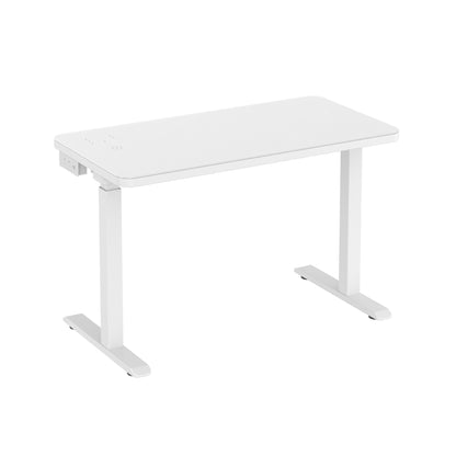 Glass tabletop standing desk
White