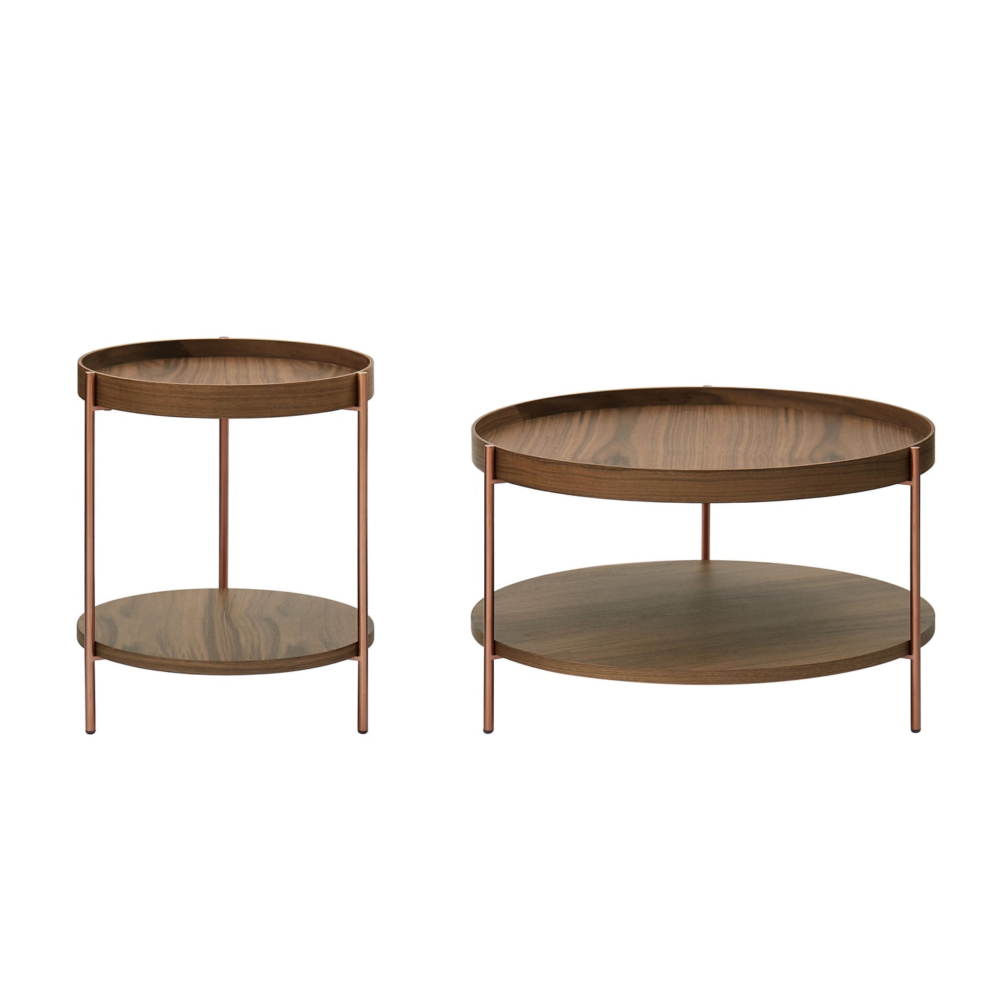 Retro Ronnie 2-Piece Modern 2 tier Round Coffee Table Set