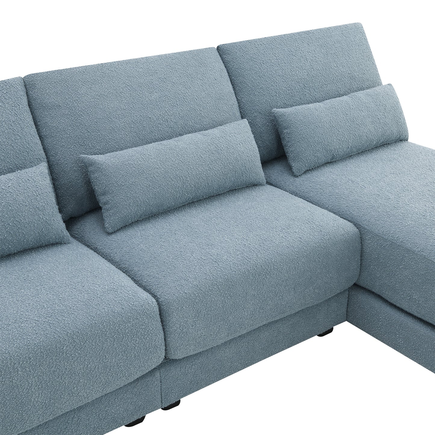 [VIDEO provided][New]120*61" Oversized Deep Seat Sectional Sofa with Reversible Chaise,Loop Yarn Fabric 5-seat Armless Indoor Furniture,Convertible L-shaped Couch for Living Room,Apartment,3 Colors