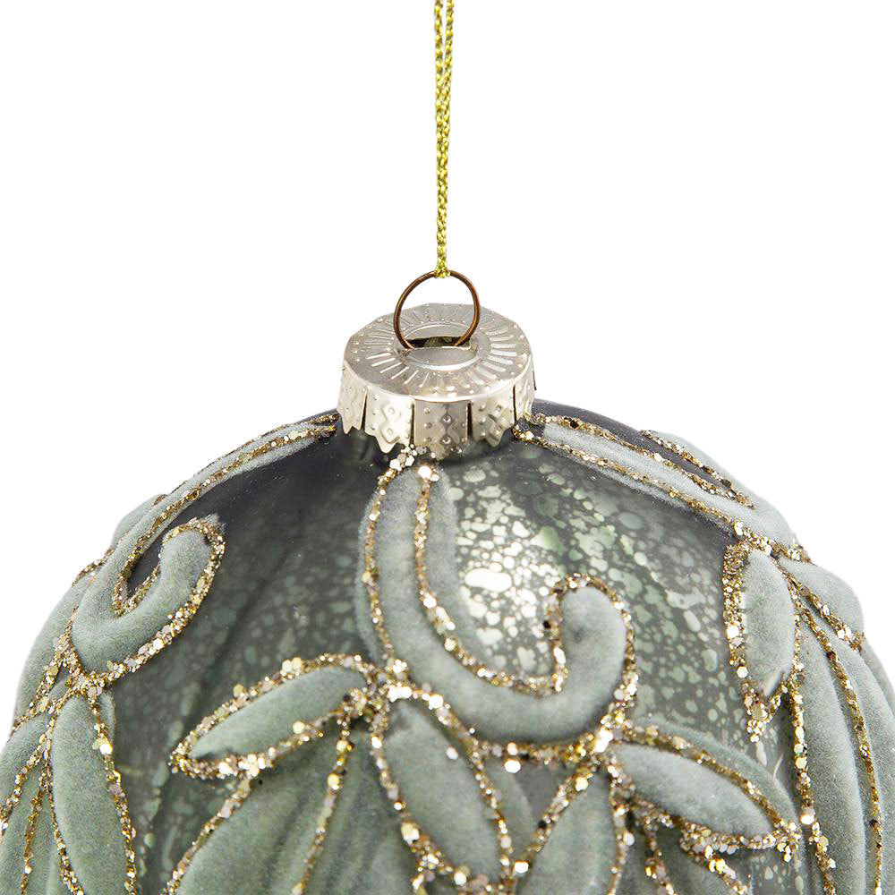 D3.9" Christmas Ball Ornaments, Glass Decorative Hanging Ball Christmas Tree Ornaments for Holiday Party Decorations, Set of 6