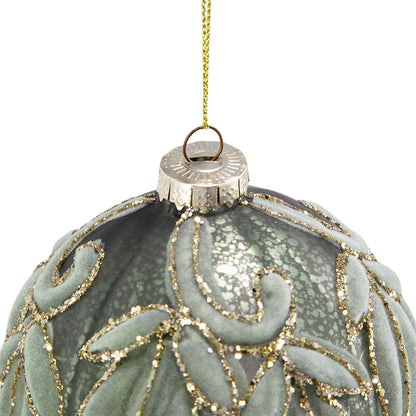 D3.9" Christmas Ball Ornaments, Glass Decorative Hanging Ball Christmas Tree Ornaments for Holiday Party Decorations, Set of 6