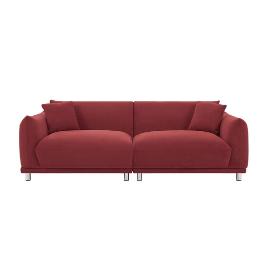 Loveseat Sofa Couch for Modern Living Room,2 Seater Sofa for Small Detachable Sofa Cover Space Spring Cushion and Solid Wood Frame ,RED