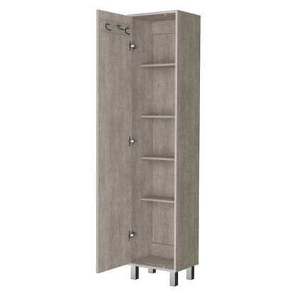 Brett Concrete Gray 3 Broom Hangers Tall Storage Cabinet