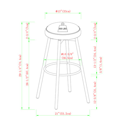 Modern Glam Upholstered Faux Velvet Bar Stool – Emerald