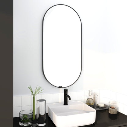 18 x 35 Inch Bathroom Mirror Black Aluminum Frame - Groovy Boardz