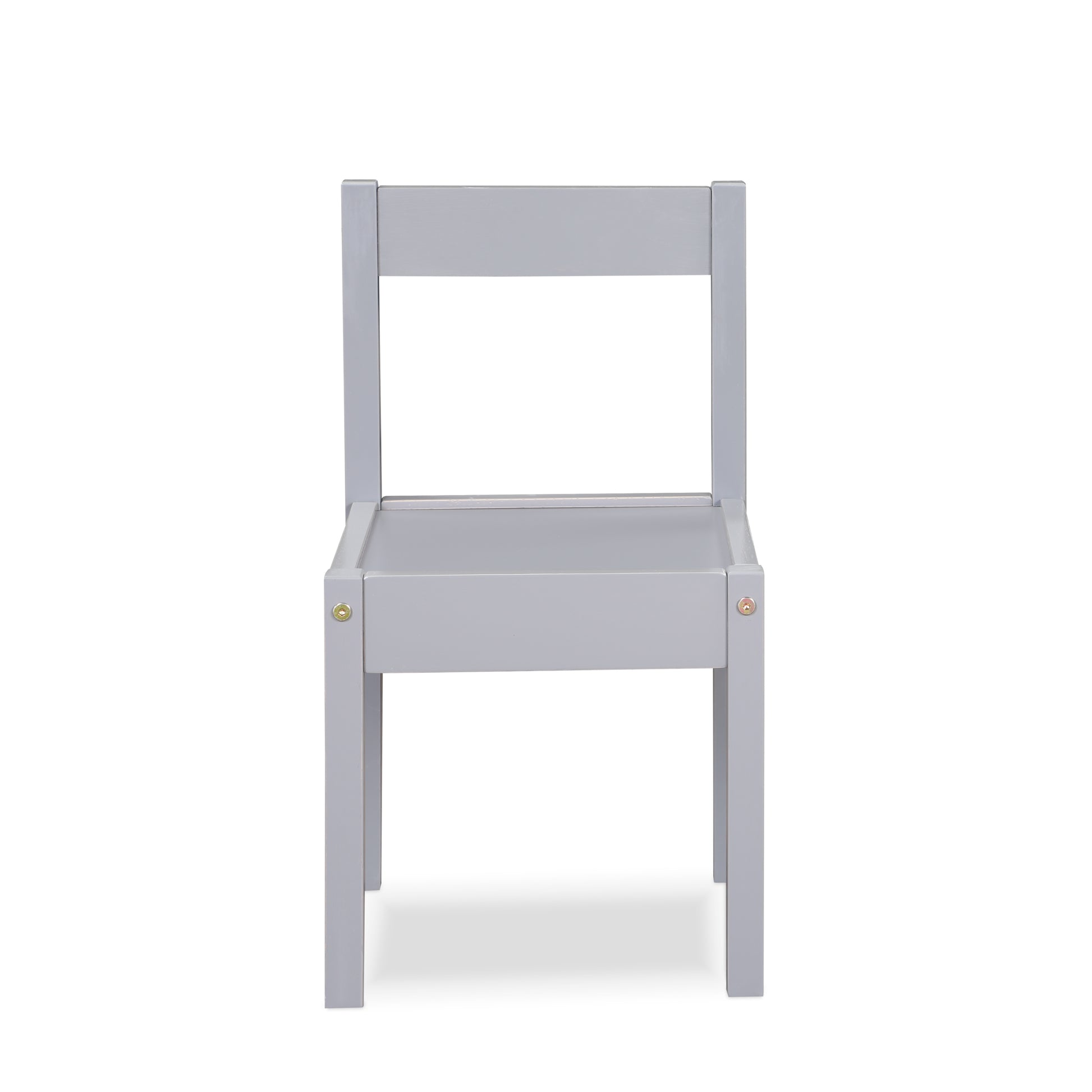 Della 3-Piece Solid Wood Kids Table & Two Chair Set, Gray