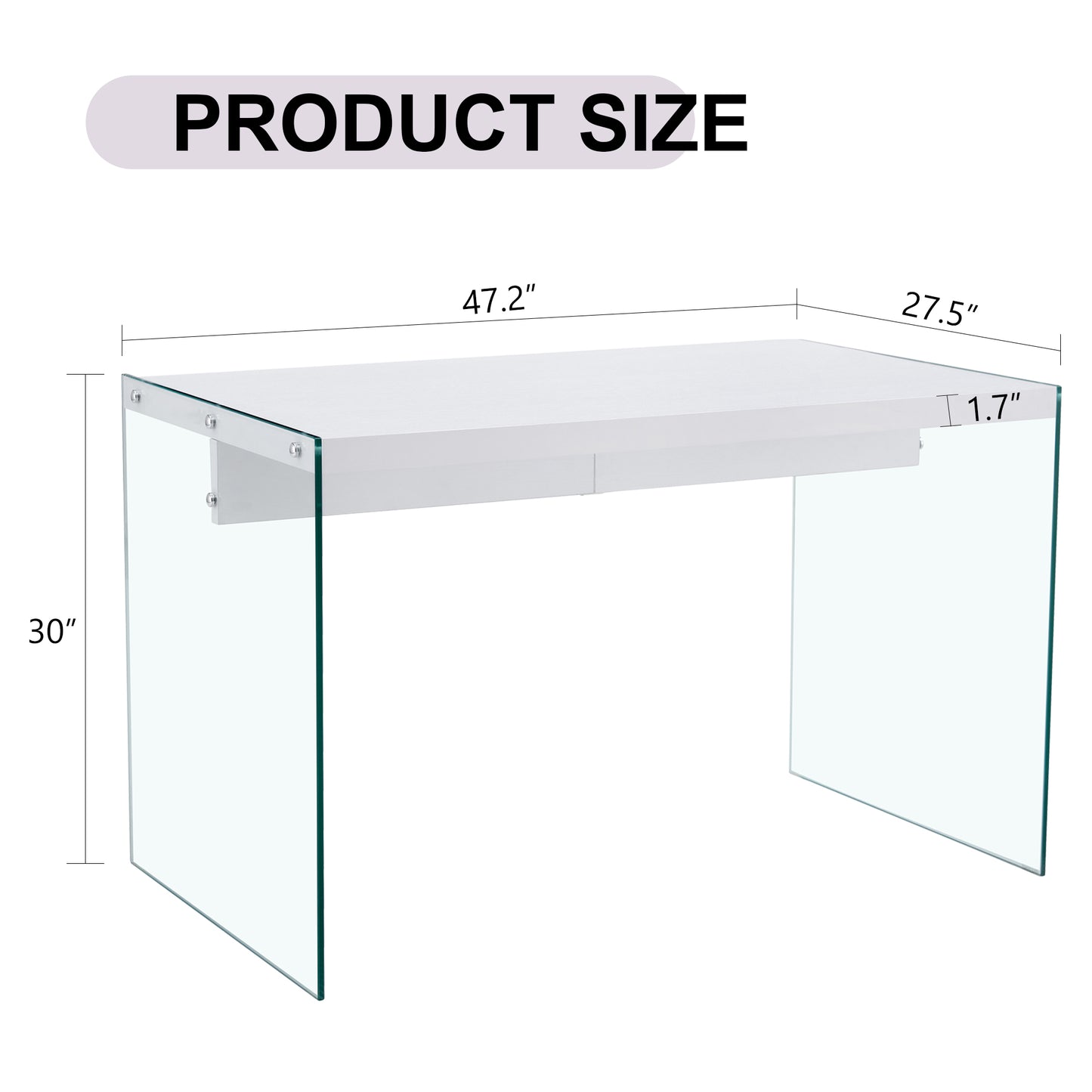 The top of the coffee table is made of MDF and white stickers, and the sides are clear tempered glass. The design is simple and elegant, and the structure is strong.