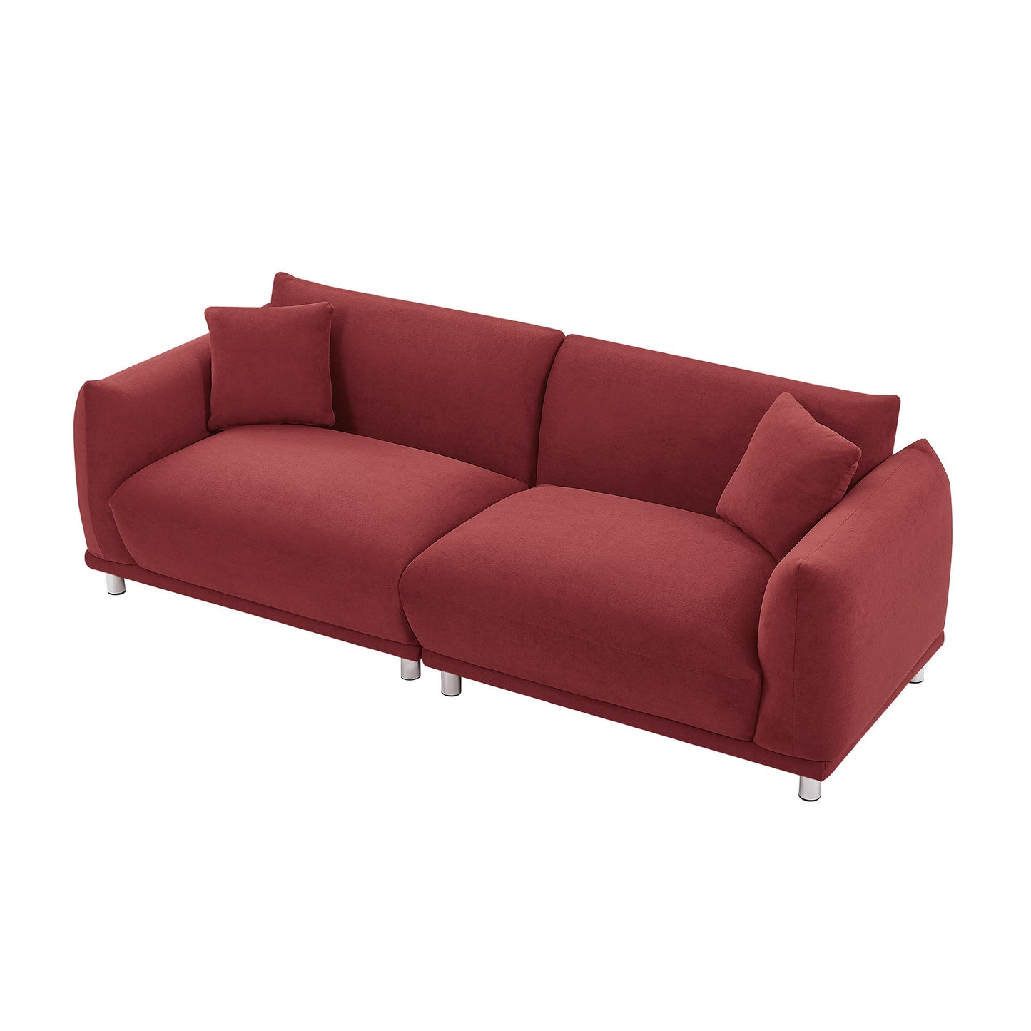 Loveseat Sofa Couch for Modern Living Room,2 Seater Sofa for Small Detachable Sofa Cover Space Spring Cushion and Solid Wood Frame ,RED