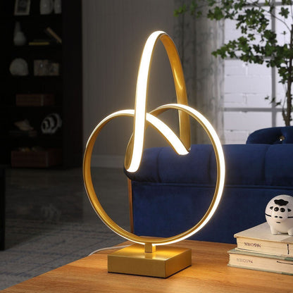 19" In Abstract Infinity Matte Gold Modern Table Lamp - Groovy Boardz