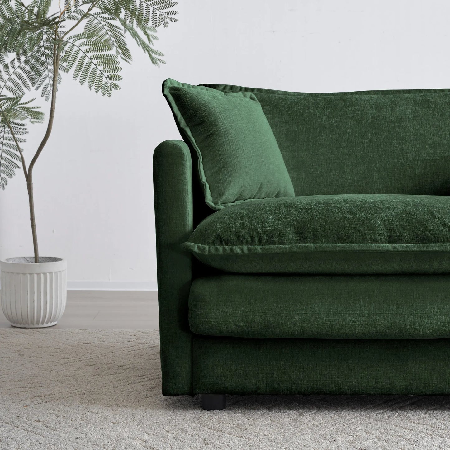 Oversized Modular Deep Seat Sectional Sofa, Green Sectional, Free Combination, Cloud Sofa