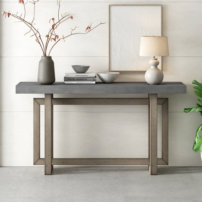 U_STYLE Contemporary Console Table with Wood Top, Extra Long Entryway Table for Entryway, Hallway, Living Room, Foyer, Corridor