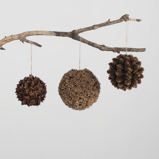 Hanging Pinecone Orb Set