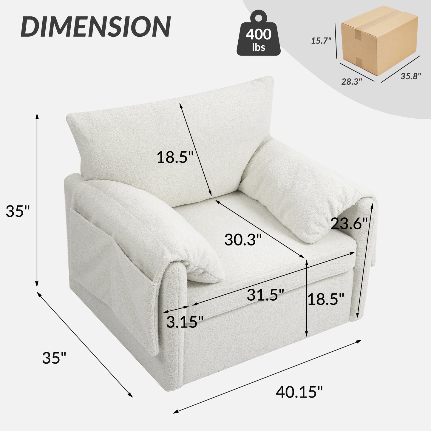 Oversized Swivel Armchair - Modern Swivel Accent Chair & Single Sofa Lounge,Comfortable Seating for Living Room & Bedroom