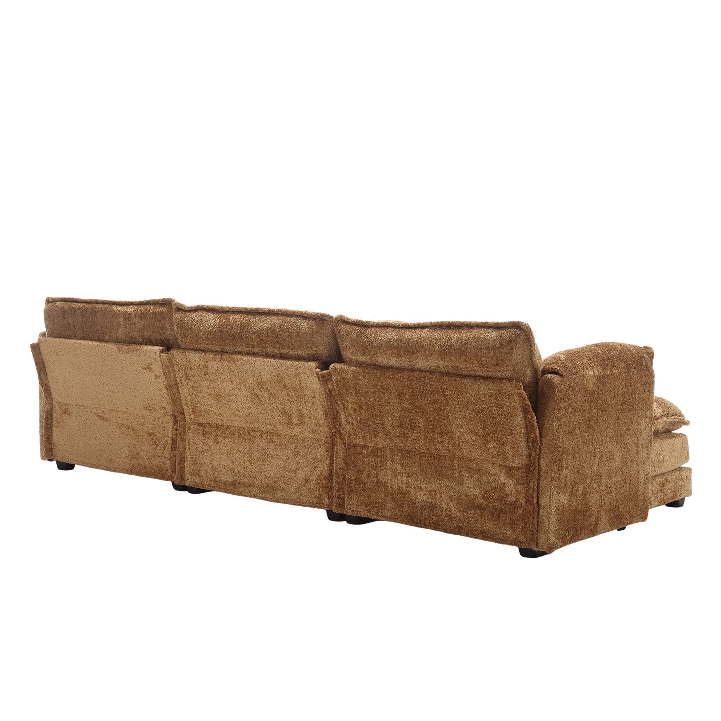 Modern Large boucle Fabric L-Shape Sectional Chenille fabric, movable pedals, detachable armrests, oversized three-seat Sofa