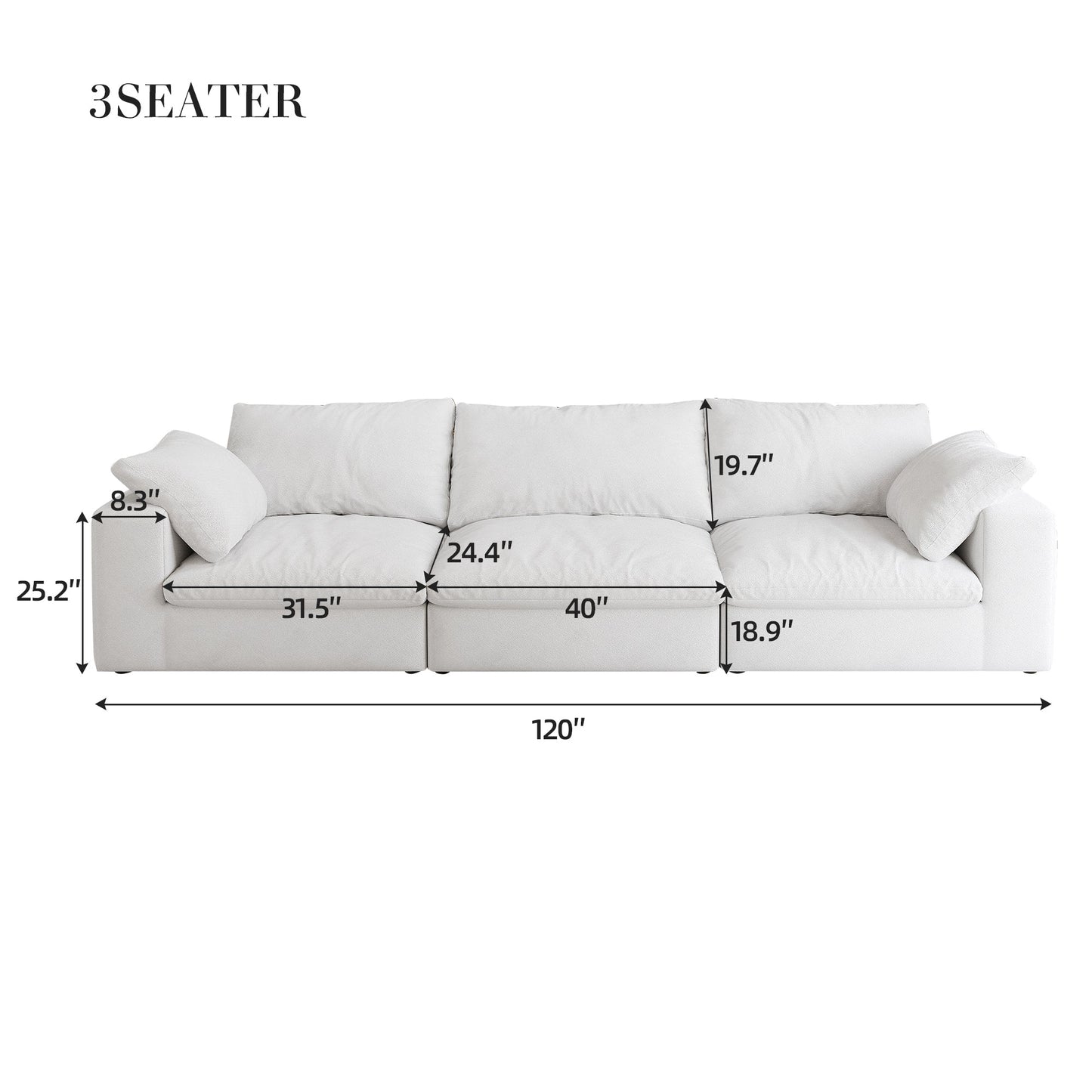 Cloud Modular Sectional Sofa with Storage Ottomans, Down Filled Comfort for Living Room