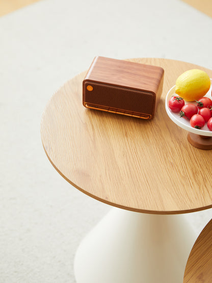 ROUND COFFEE TABLE WHITE+WOOD