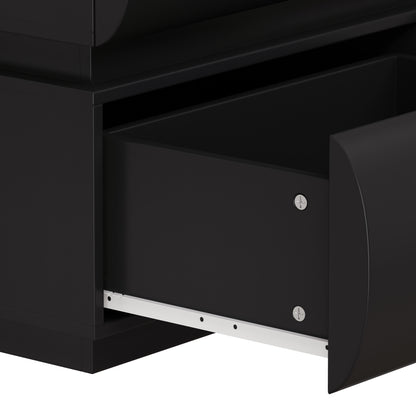 6 Drawer Dresser for Bedroom, Black Dresser No Handle, Modern 6 Chest of Drawers with Wide Storage