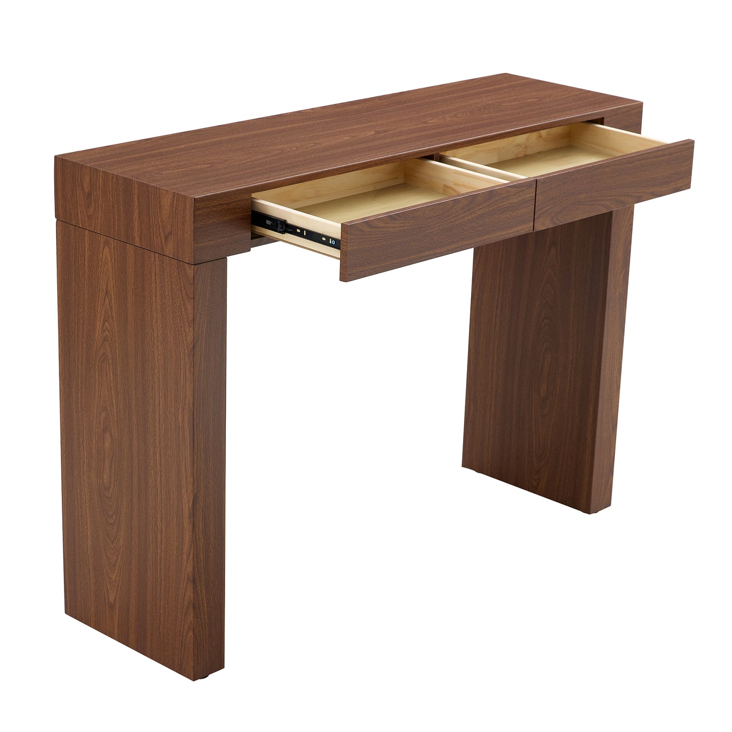 Elegant Dark Wood Grain Bar Table-50 Inches Long, a Practical Choice for Modern Homes.Dark Wood Grain Texture Sticker,Equipped With Two Drawers.Serving As A Bar Table Or A Desk.