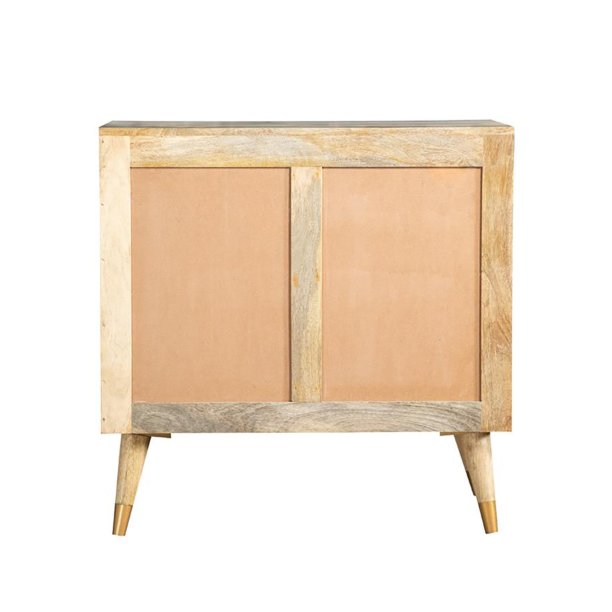 Natural Checkered 2-Door Accent Cabinet