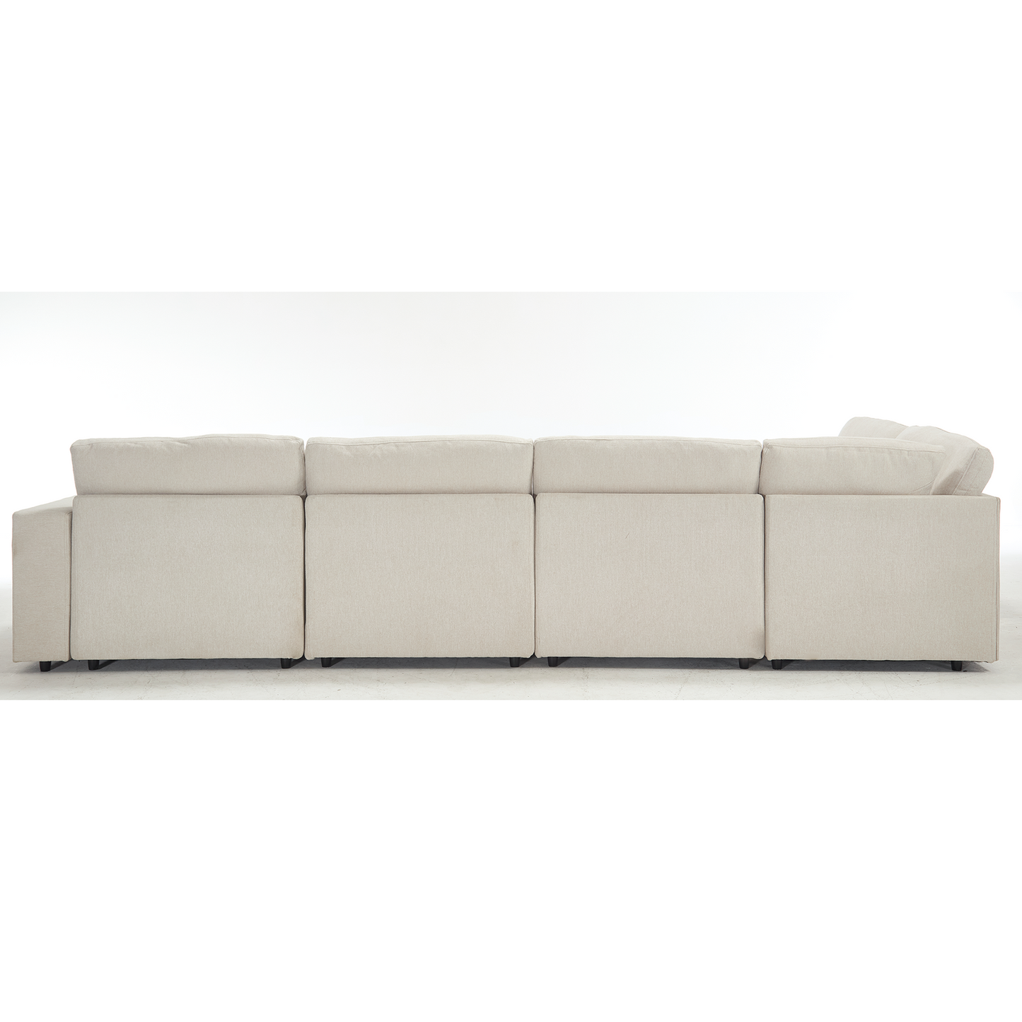 [NEW ARRIVED] [VIDEO PROVIDED]Sectional Couches For Living Room,Modular Couch,Wireless Charging Port & Cup Holders,5-seat ,DIY Combination,L-shaped Sofa,Book Storage Space,Soft Linen Fabric,Beige