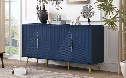 U_STYLE Stylish Sideboard with Wave Geometric Design, Conical Legs, Adjustable, Suitable for Study, Entryway and Living Room