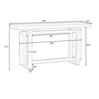 U_STYLE Contemporary Console Table with Wood Top, Extra Long Entryway Table for Entryway, Hallway, Living Room, Foyer, Corridor