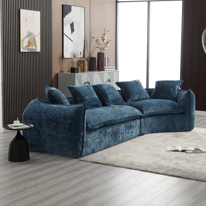 Modular Sectional Sofa, U-Shaped Couch with Sofa for five & Pillows, Modern Minimalist chenille Fabric Large Comfy Cloud Sofas, Living Room Furniture Sets