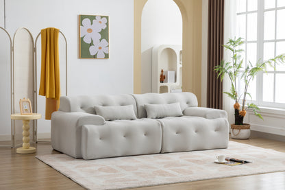 Large Size 2 Seater Sofa, Pure Foam Comfy Sofa Couch, Modern Lounge Sofa for Living Room, Apartment